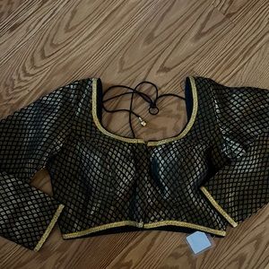 Saree blouse choli long sleeve sz36 sari Indian top